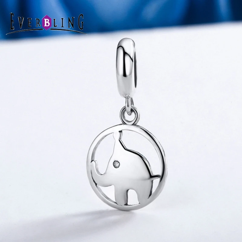 Everbling Jewelry слоненок мотаться 100% стерлингового серебра 925 Шарм Бусины Fit
