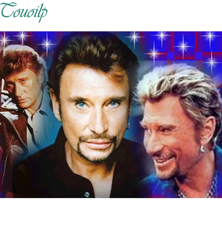 diy 5d diamond embroidery Johnny hallyday Home Decoration 3d Painting Full square round Mosaic Needlework Gift | Дом и сад