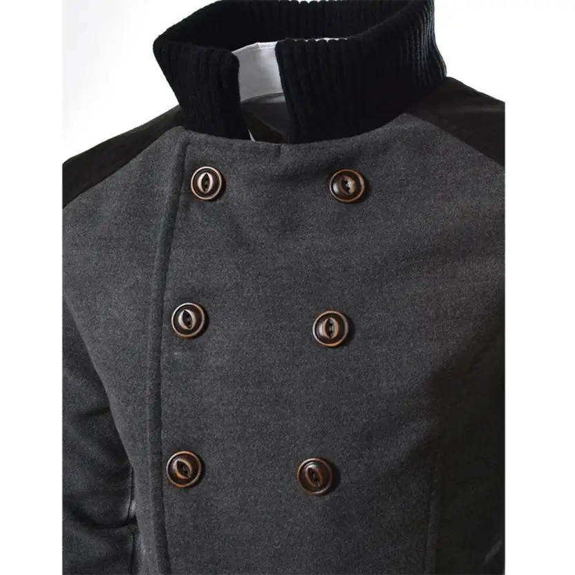 Новый MUQGEW для мужчин куртка теплый зимний двубортный плащ Тренч Длинная Верхняя