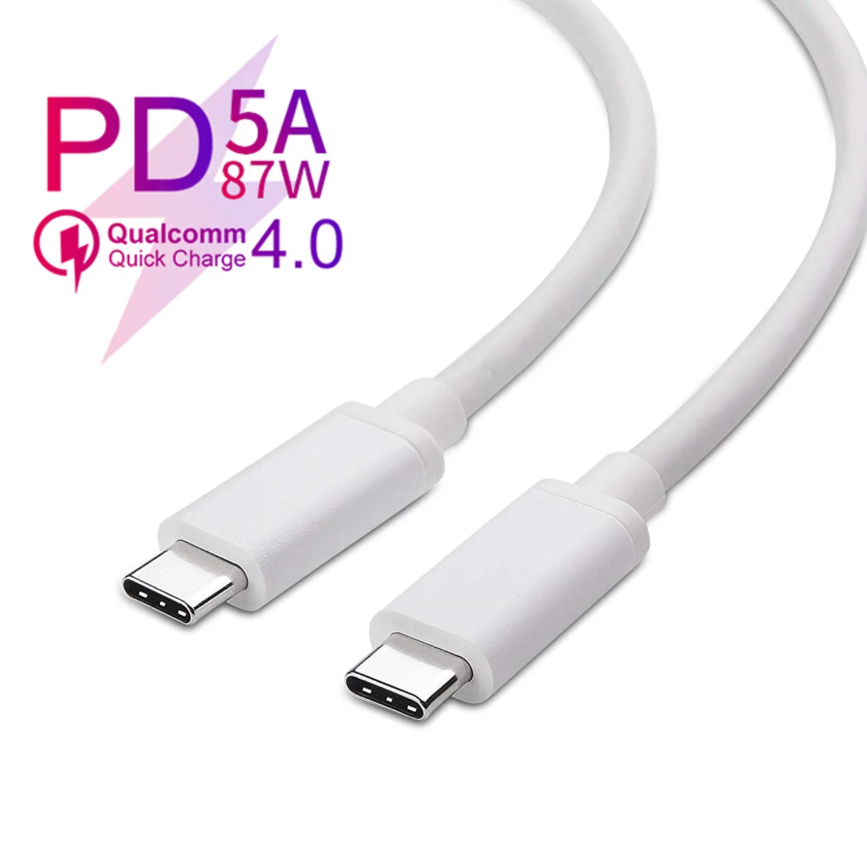 5A type-c 87W PD кабель USB для передачи данных 3,1 PD кабель для быстрой зарядки 4K 30HZ передача видео для xiaomi huawei phone notebook