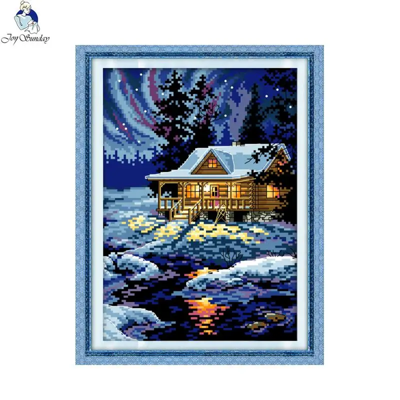 Joy Sunday The night of the Arctic Счетный Набор для вышивания крестиком DIY 14CT и 11ct для вышивания домашнего декора рукоделие