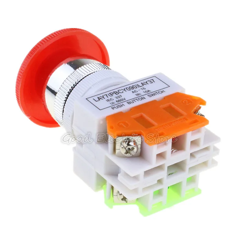 1 шт. Кнопка аварийной остановки кнопка гриб 1NO 1NC LAY37 11ZS|switch switch|switch pushbuttonswitch stop |