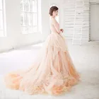 Романтичная мягкая фатиновая свадебная юбка, очень пышное бальное платье макси, свадебные юбки с длинным шлейфом, притягательная помолвка, фотосессия