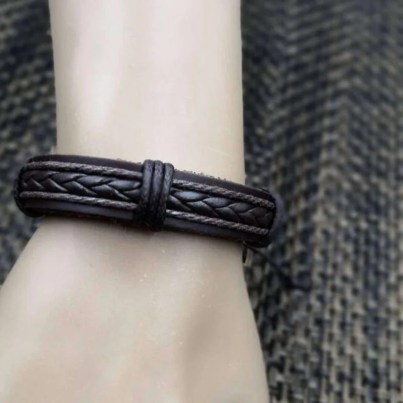 Лидер продаж ювелирные изделия плетеный кожаный браслет ручной работы простой