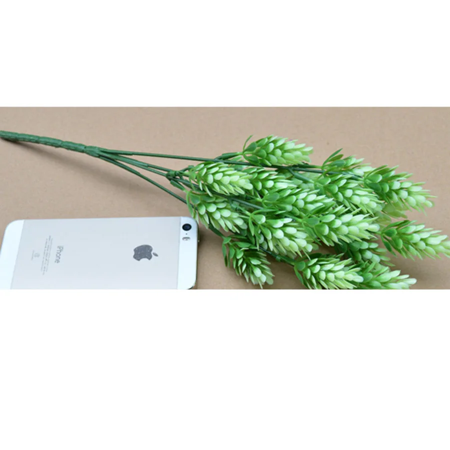 Green White Осенние Искусственные цветы шишка осенние кустарники поддельные растения бромеграсс пластиковые цветы дешевые рождественские украшения для дома на открытом воздухе - Цвет: Green White