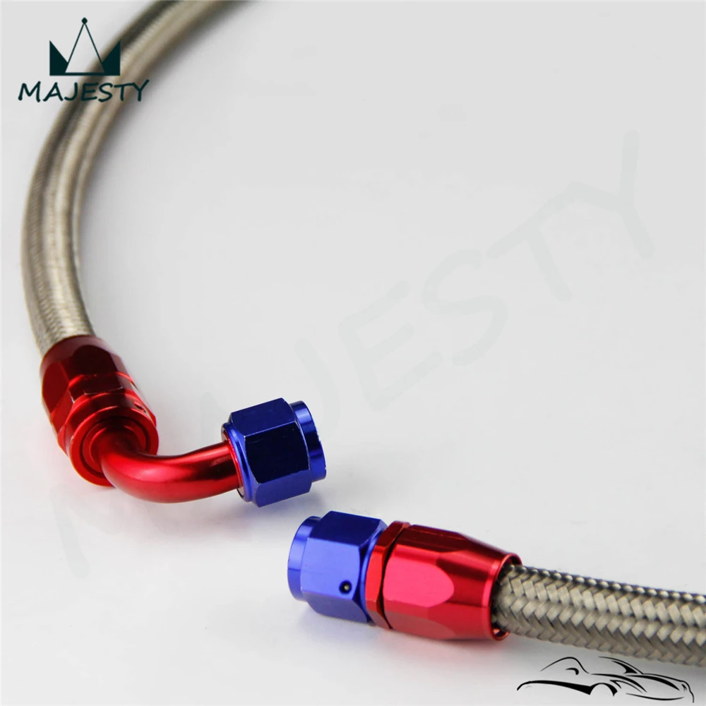 Серебряный 63 &quot8AN нейлоновый стальной Плетеный нефтяной/топливной линии w/фитинг