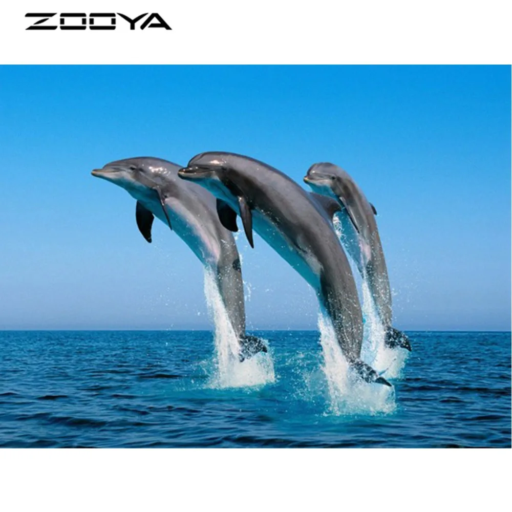 ZOOYA DIY 5D алмазная вышивка картина полная круглая мозаика Стразы Дельфин крестиком