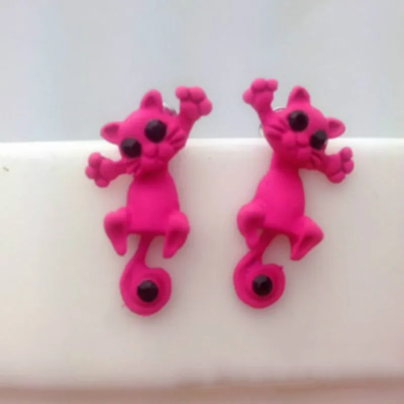 Серьги гвоздики в виде котят 1 пара|cat stud earrings|fashion earringsstud earrings |
