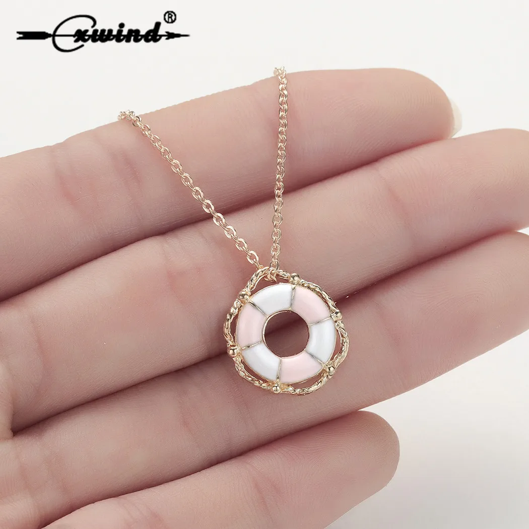 Женское Ожерелье Cxwind простой спасательный буй ожерелье с подвеской в