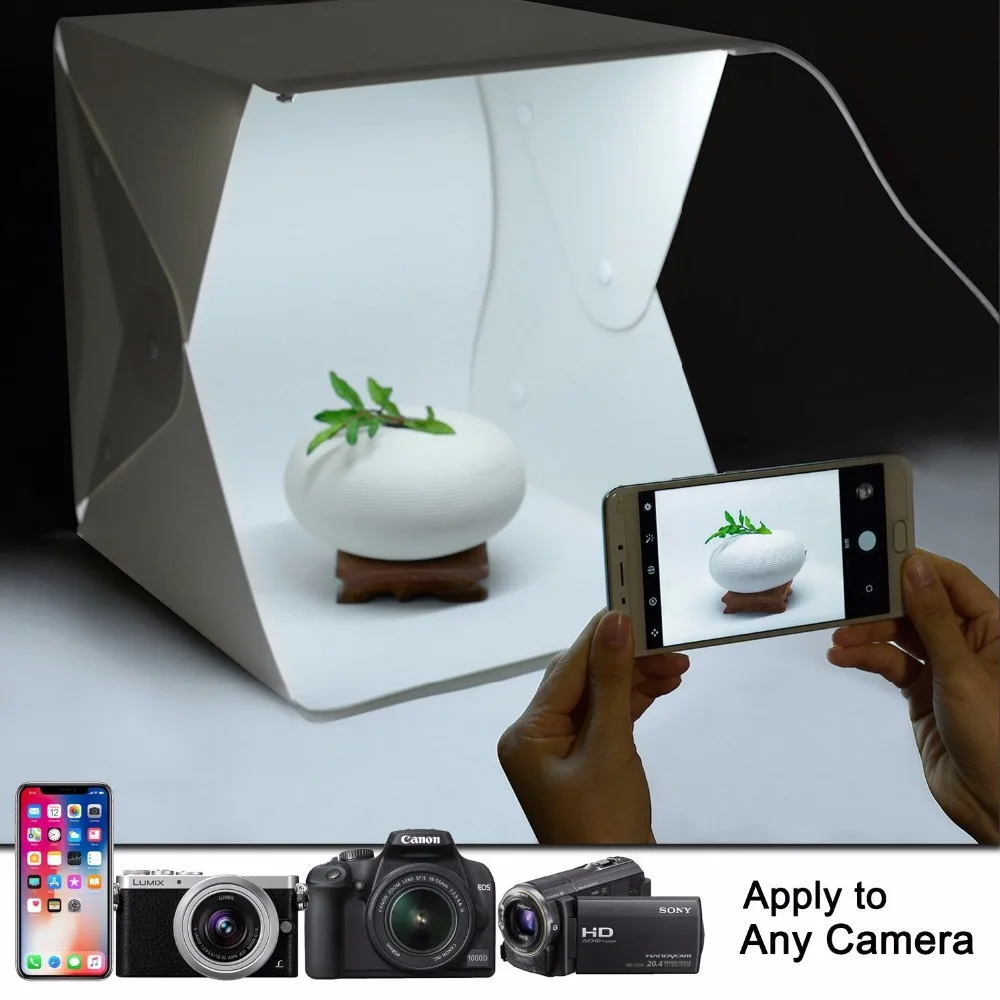 JKING складной фотографии Studio Box lightbox Softbox светодиодный световой короб для iPhone Samsang