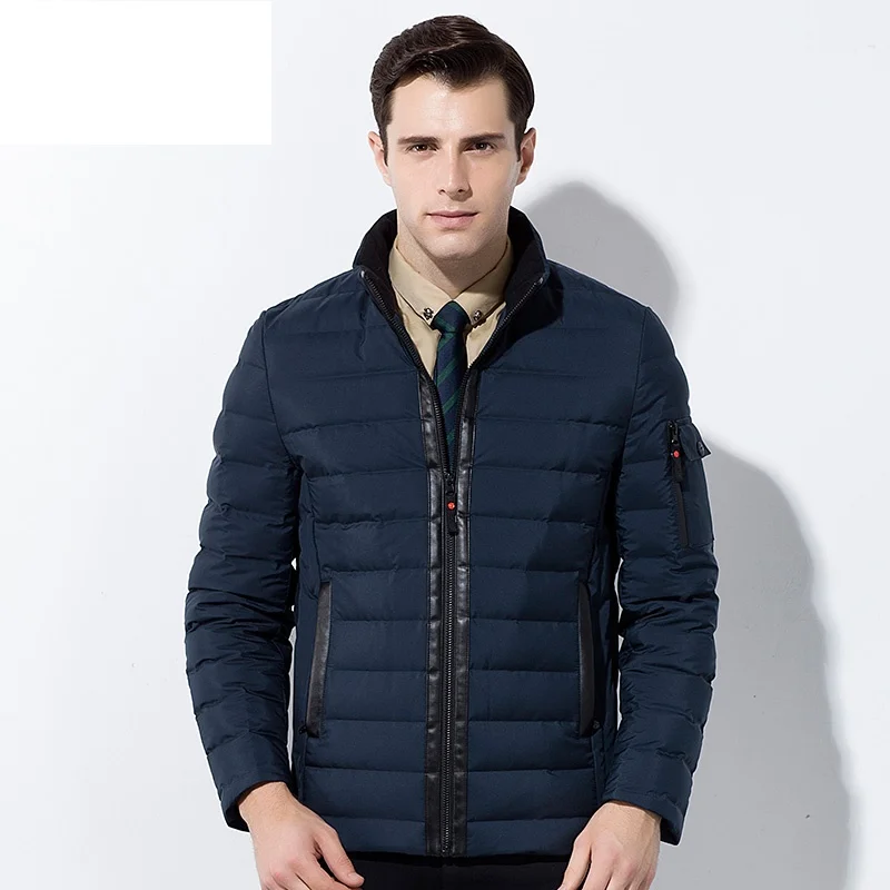 Мужская белая куртка на утином пуху тонкая легкая пуховая ультратонкая одежда с