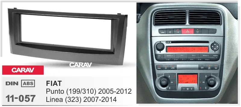 1Din радио фасции для FIAT Punto 199 310 Linea 323 стерео панель Монтаж Установка тире комплект отделка рамки CARAV 11-057