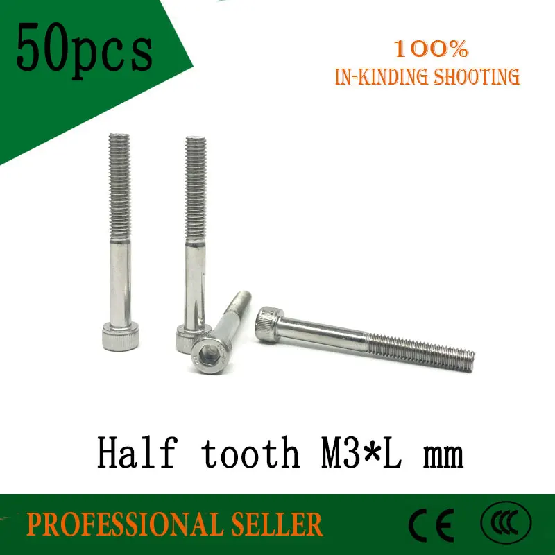 

Half tooth 50pc M3x30/35/40/45/50 mm Plate with nickel flat countersunk head Grade 12.9 Alloy Steel Hex Socket Head Cap Screw