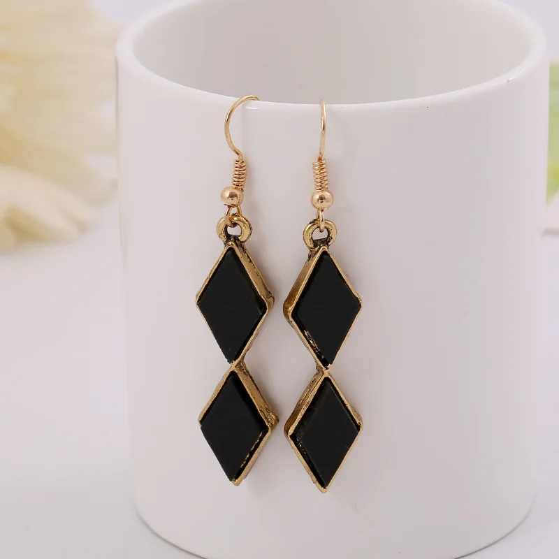 Женские Висячие серьги LiuXSPFashion геометрические длинные висячие из смолы с
