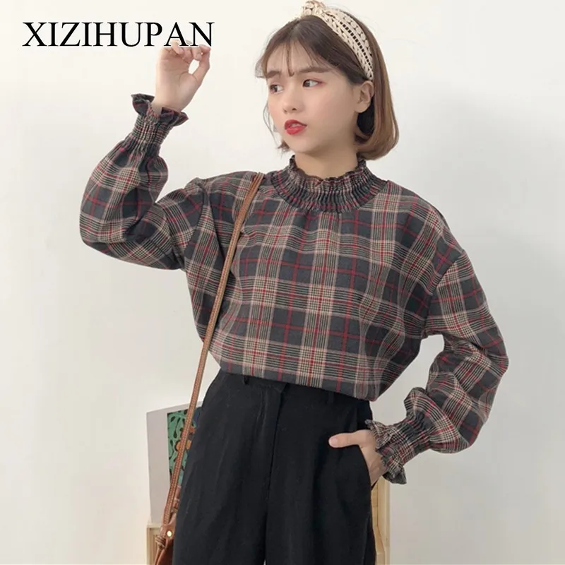 Xizihupan плед Блузки для малышек Для женщин Топы корректирующие зима водолазка с