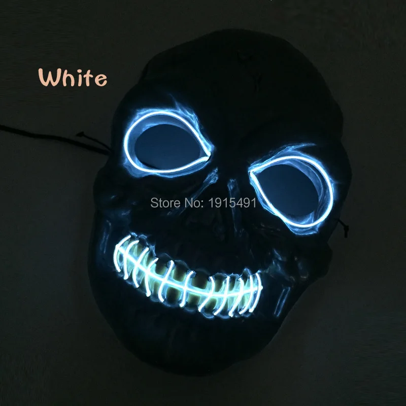 Music Activated Flickering Neon Led Strip Wacky Mask Festival Gala Props Illuminated EL Wire Scared Holiday Payday Decor | Лампы и