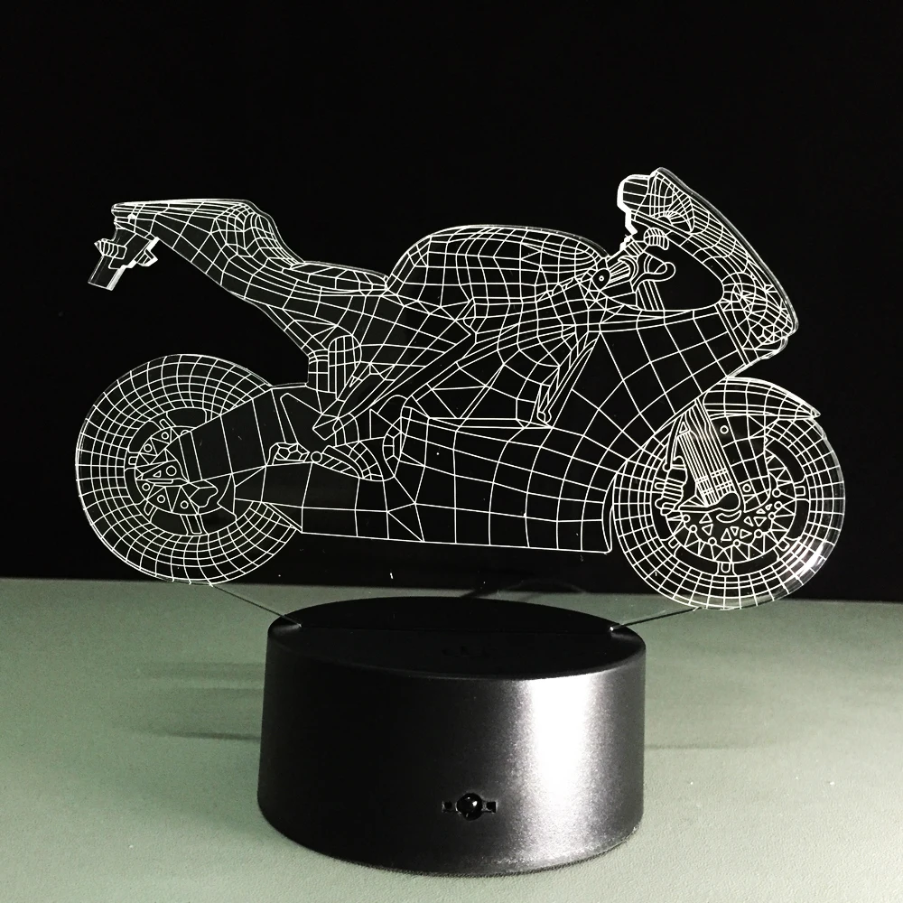 

Motor Car Table lamp Touch Nightlight 7 Colors Changing Motorcycles Sleeping Light Acrylic USB 3D LED Lamp Children's Day Gift