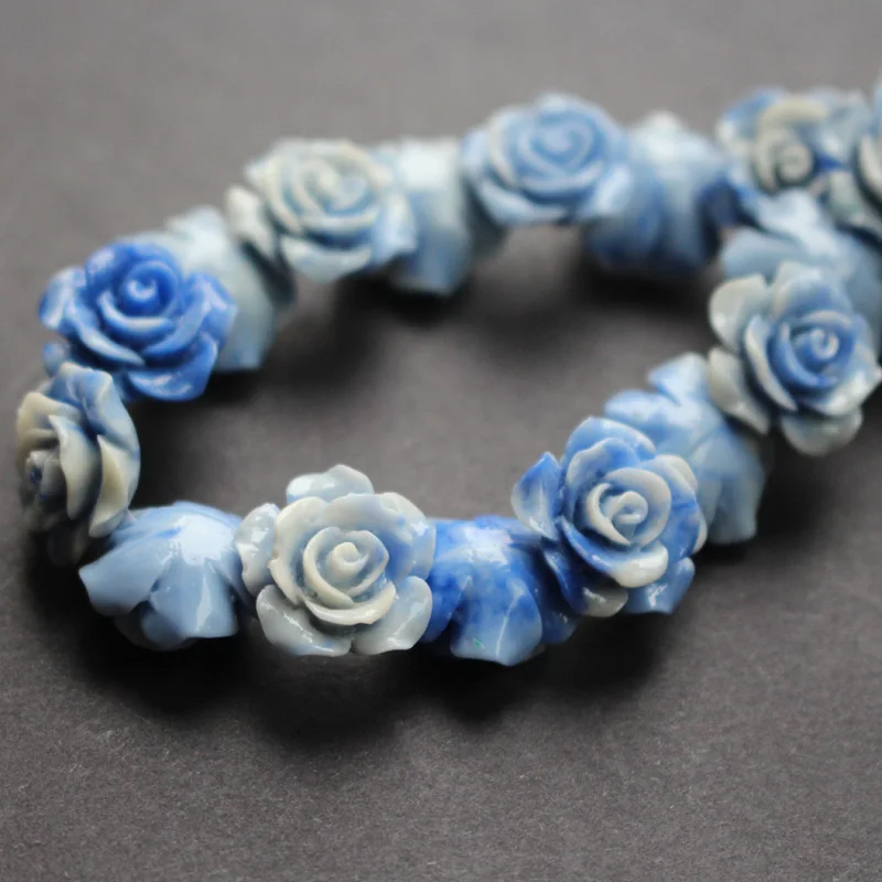 Cobalt blue 10 шт. 15 мм двойные цветные коралловые бусины Camelia коралловые Цветочные бусины кабошон разноцветные для изготовления ювелирных изделий - Цвет: Cobalt blue