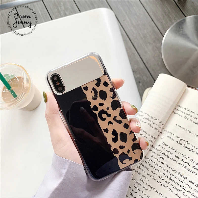 From Jenny чехол для Apple iPhone XS/xr/xsmax зеркало Леопард новый телефон 7/8/7 plus накладка 3 вида
