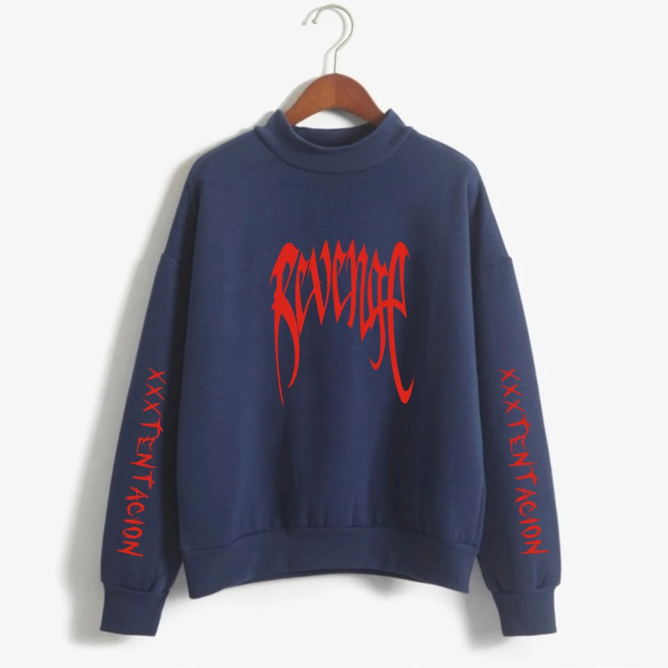 Xxxtentacion Sweatshirts Pullovers Women Print Casual Hoodies TurtLeneck Harajuku Fashion Hip Hop Fans Clothes |