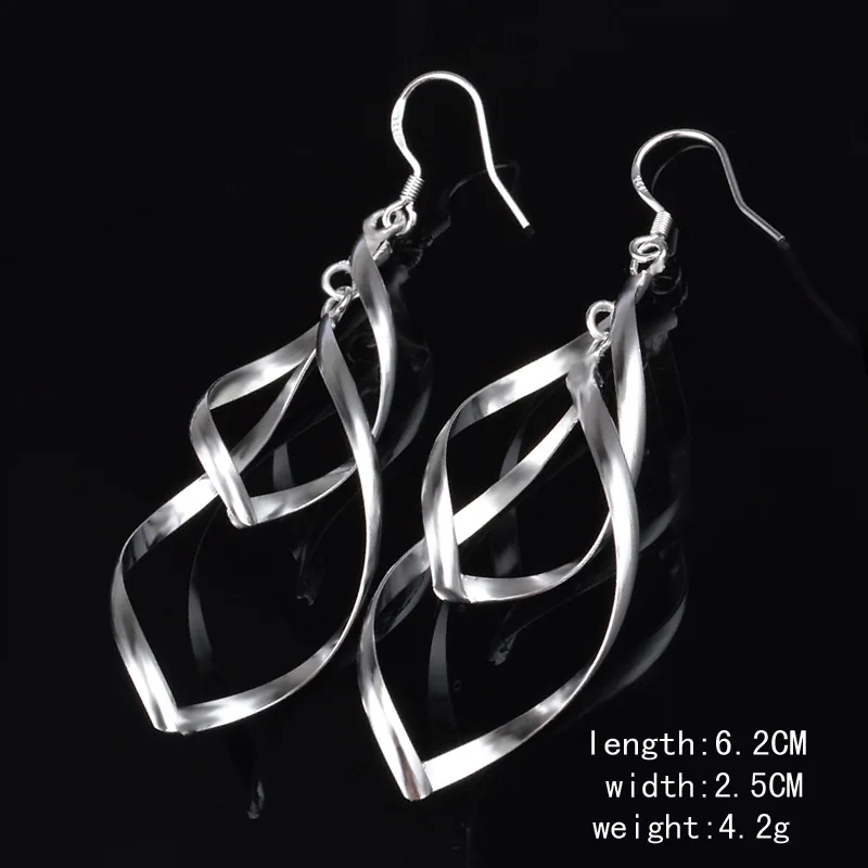 Новые женские серьги подвески с серебряными листьями|fashion long earrings|long drop earringslong