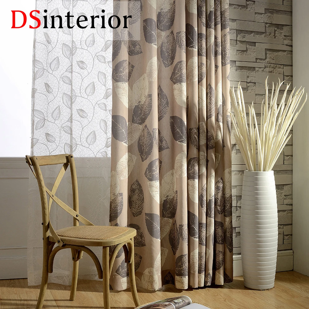 Dsinterior штора печати полиэстер хлопок занавес для гостиной или спальни|curtains for|curtains