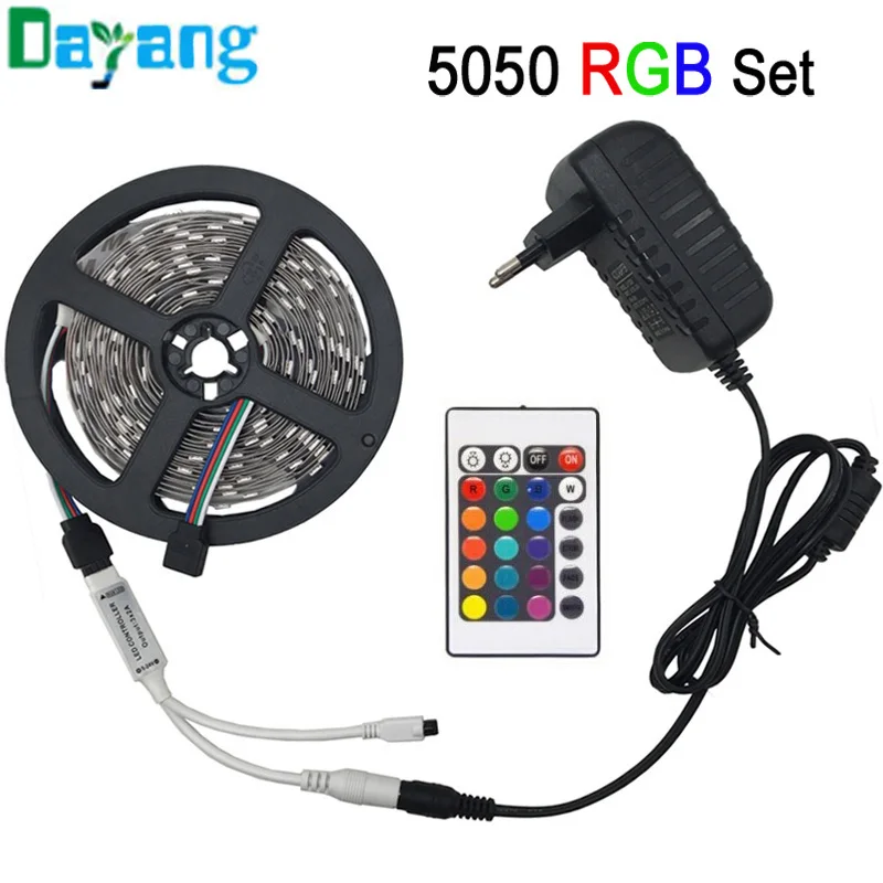 Не водонепроницаемый светодиодные 5050 RGB ленты 5 м 10 fita De LED лента диод подачи Тирас