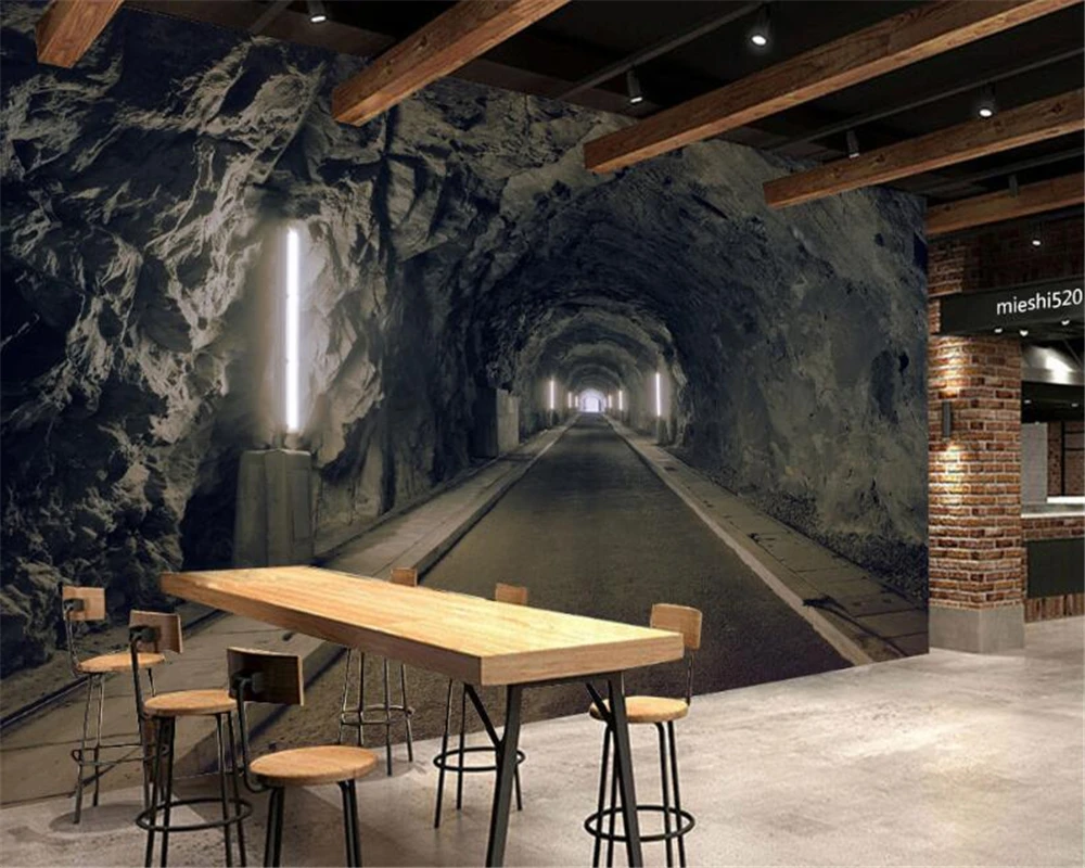 3D фотообои Beibehang для гостиной спальни фона телевизора настенная живопись туннель