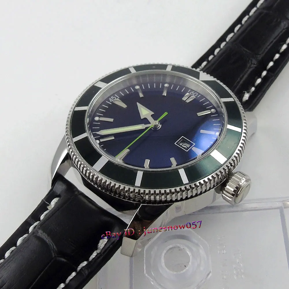 Мужские наручные часы с автоматическим механизмом Bliger 46 мм черный стерильный