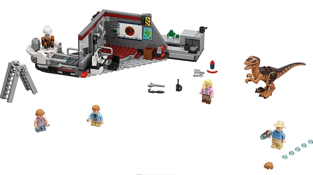 Юрский Мир Велоцираптор Чейз строительные блоки Совместимые 75932 Парк Юрского