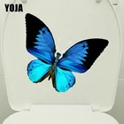 YOJA 20,6x19,5 см, Реалистичная синяя бабочка, декор для гостиной, домашняя Наклейка на стену, милые животные, наклейки для унитаза T1-2241