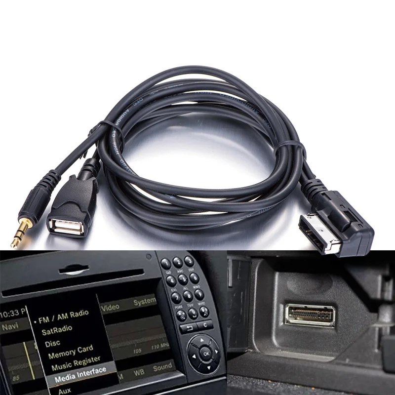 Автомобильный интерфейс AMI MDI для AUX 3 5 ММ медиа в USB кабеле адаптера зарядки Mercedes
