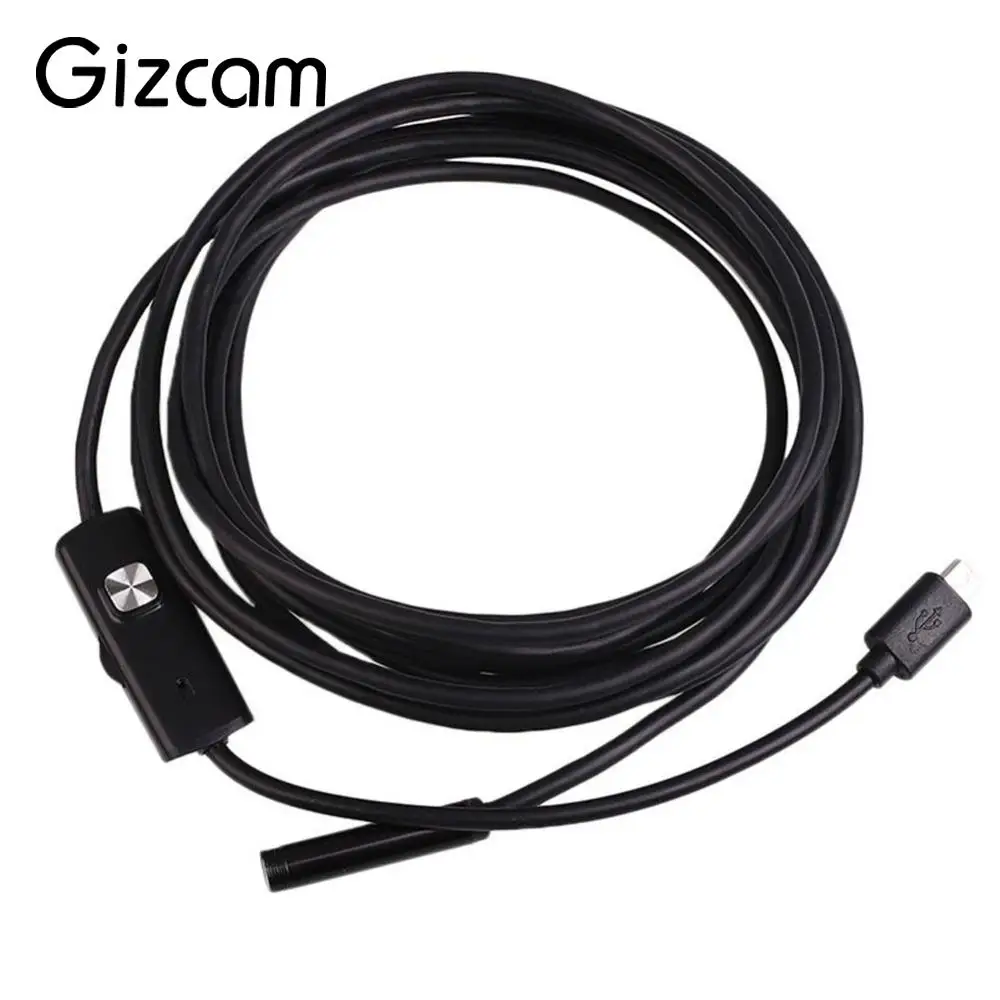 Gizcam 1 м 7 мм USB эндоскоп Водонепроницаемый Android эндоскоп осмотр бороскоп трубка змея видео мини камера s камера