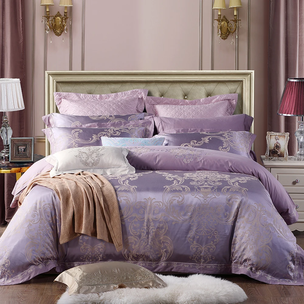 Papa& Mima жаккардовое Постельное белье queen King size, комплекты постельного белья из шелка и хлопка, стеганое постельное белье, наволочки, набор пододеяльников