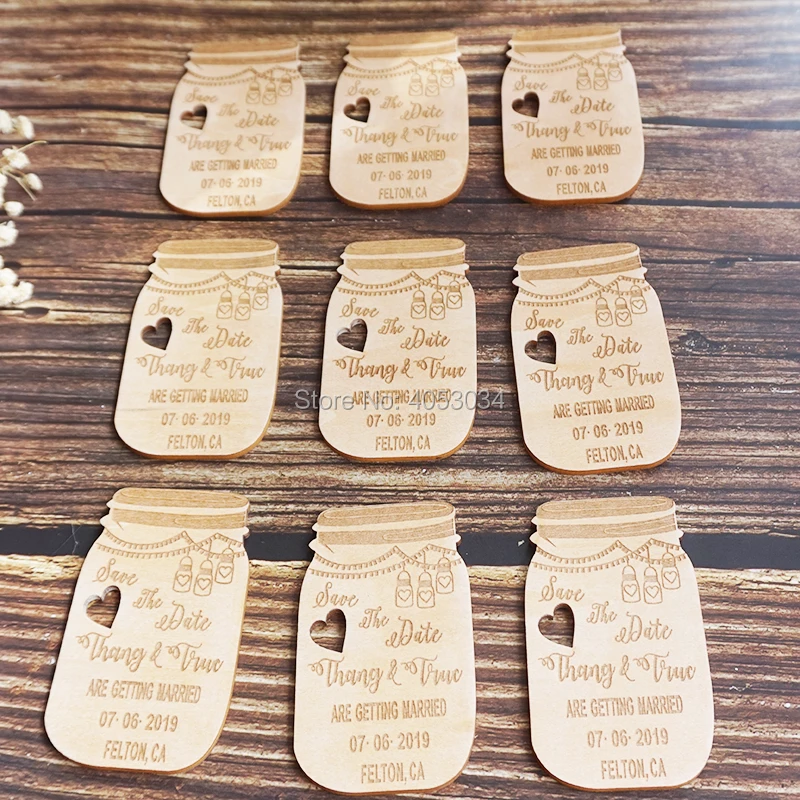 Сэкономьте свидание | Каменная банка Магнит Свадебное приглашение Изготовление