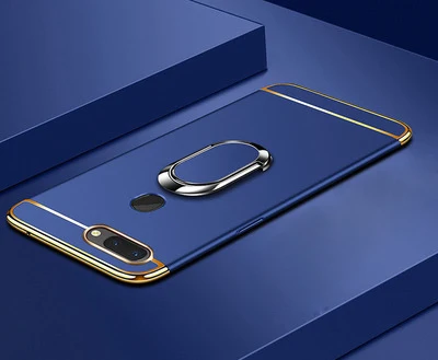Huawei mate 9 чехол Роскошный 3в1 автомобильный держатель магнитное кольцо-кронштейн Пряжка подставка чехол для телефона s для huawei mate 9 Pro mate 9 Coque - Цвет: Синий