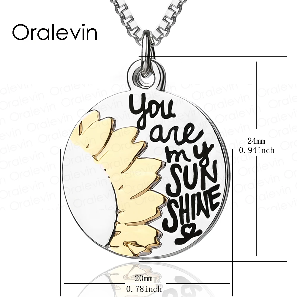 Двухцветная подвеска с надписью You are my sunshine 18 дюймов 10 шт./лот # LN1344|pendant necklace|hand