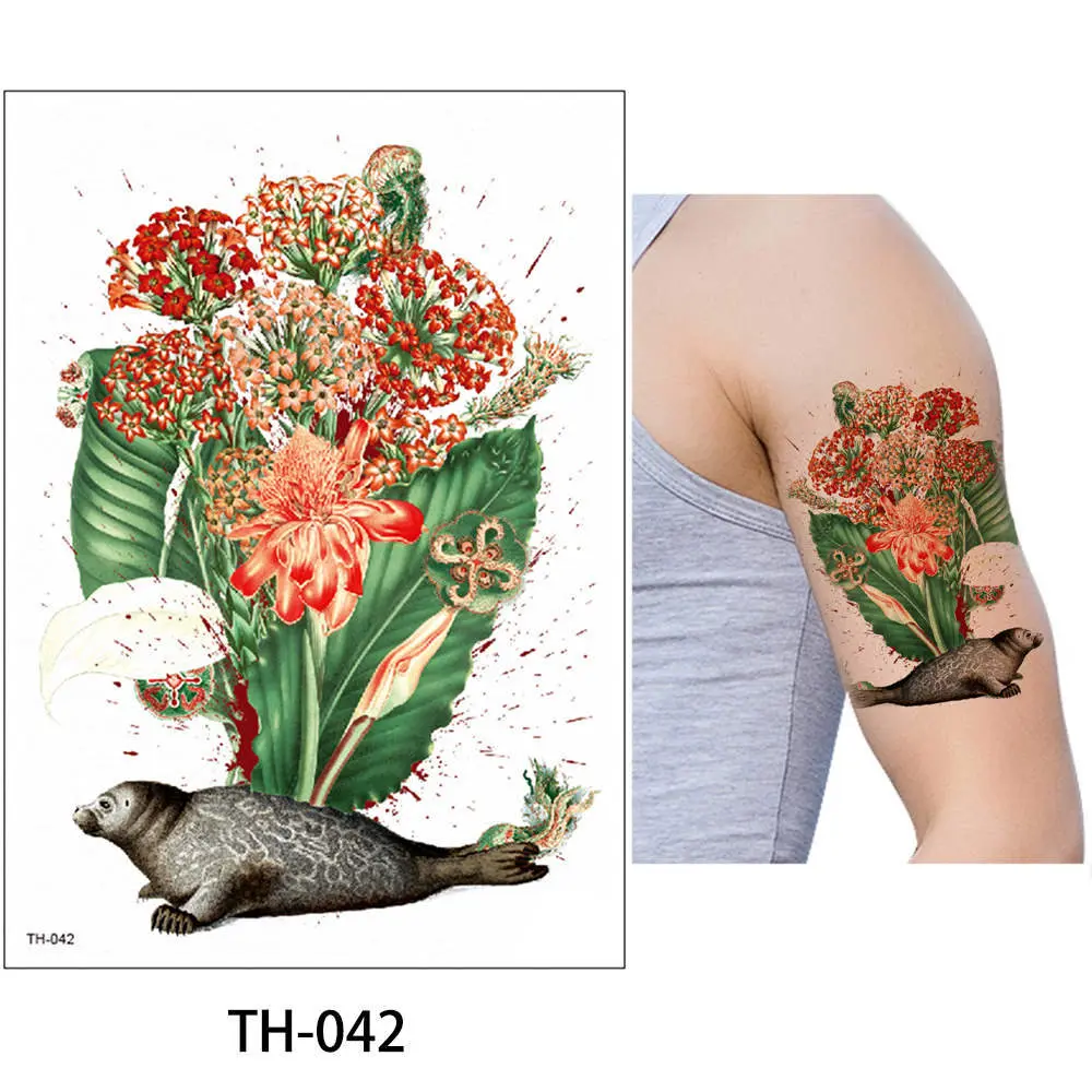 TH-042 Glaryyears, 24 дизайна, 1 лист, временная тату для тела, животные, водостойкая наклейка, волк, наклейка с тигром для женщин, мужчин, тату для тела - Цвет: TH-042