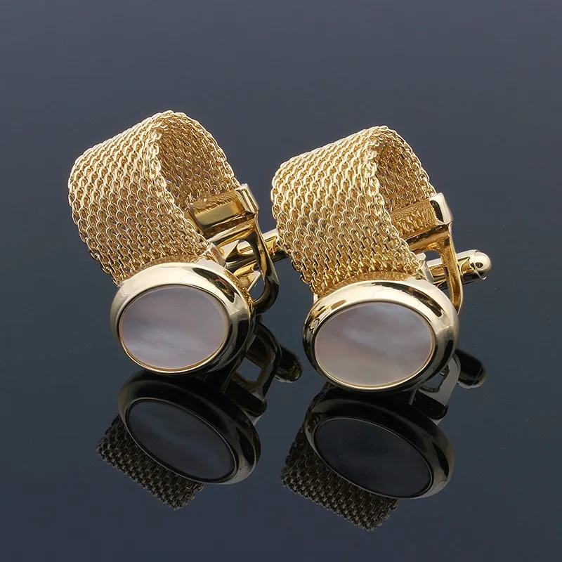 HAWSON роскошный стиль натуральный камень запонки с инкрустацией золотой цепочкой