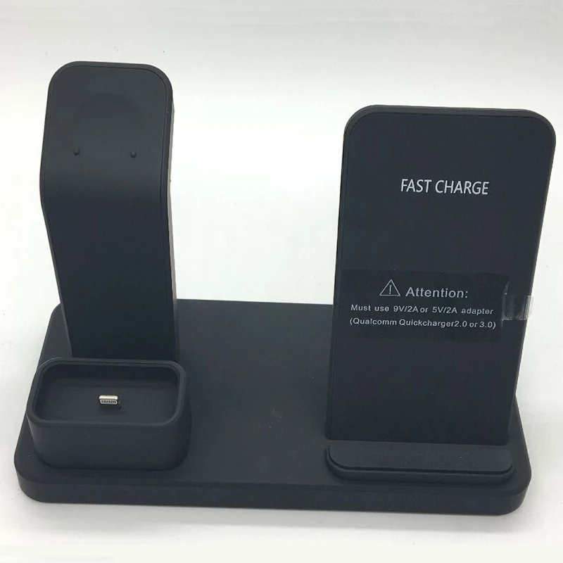 Беспроводное зарядное устройство подставка для iPhone Apple Watch Airpods iWatch 1 2 3 4 QI Беспроводное зарядное устройство Подставка держатель 7,5 Вт 10 Вт