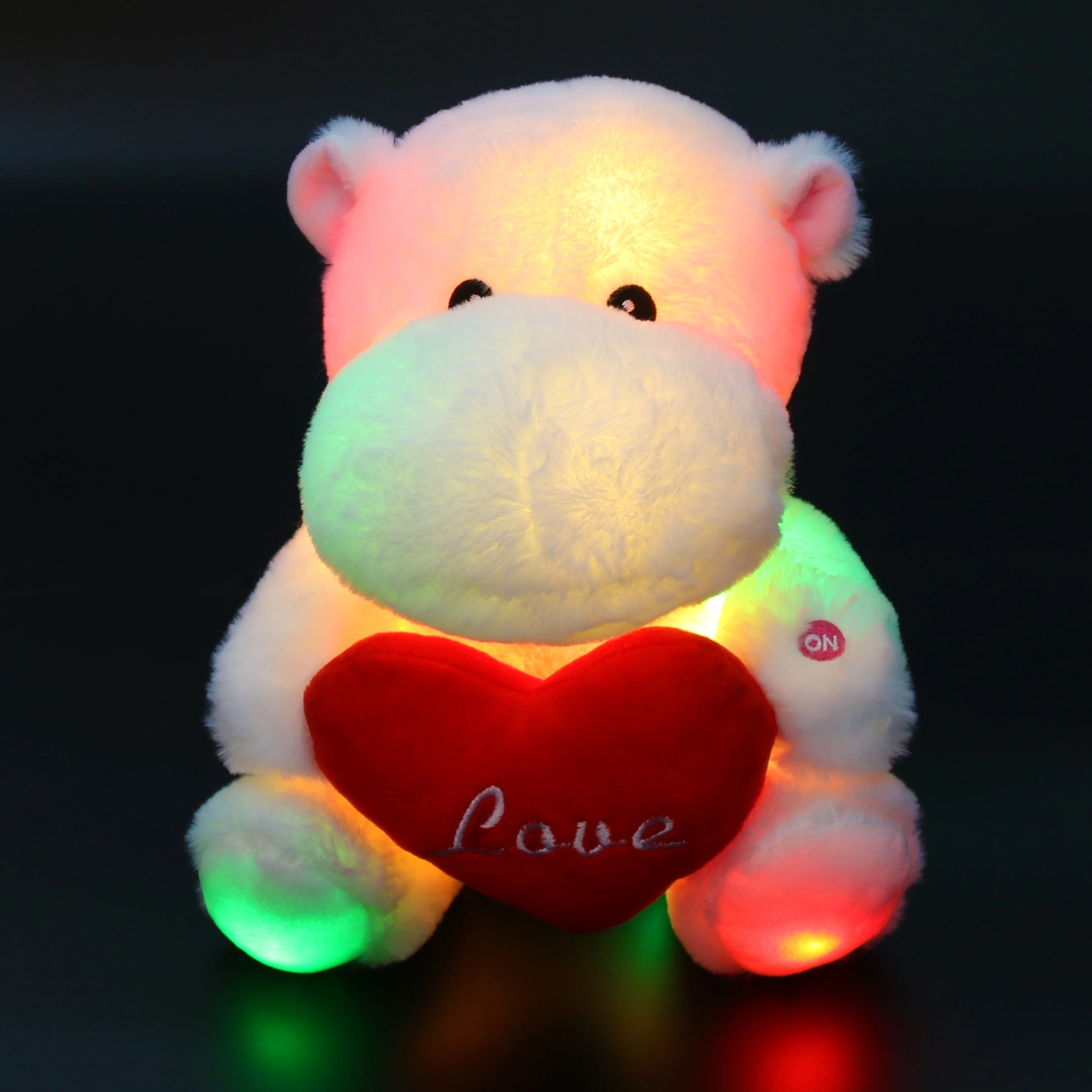 Бегемот мягкая плюшевая игрушка с подсветкой 1 шт. белый 11 дюймов шт.|Мягкие