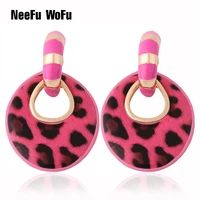 neefu wofu leather earring brand leopard earrings oorbellen printed rings for women orecchini ear bijoux femme large brinco
