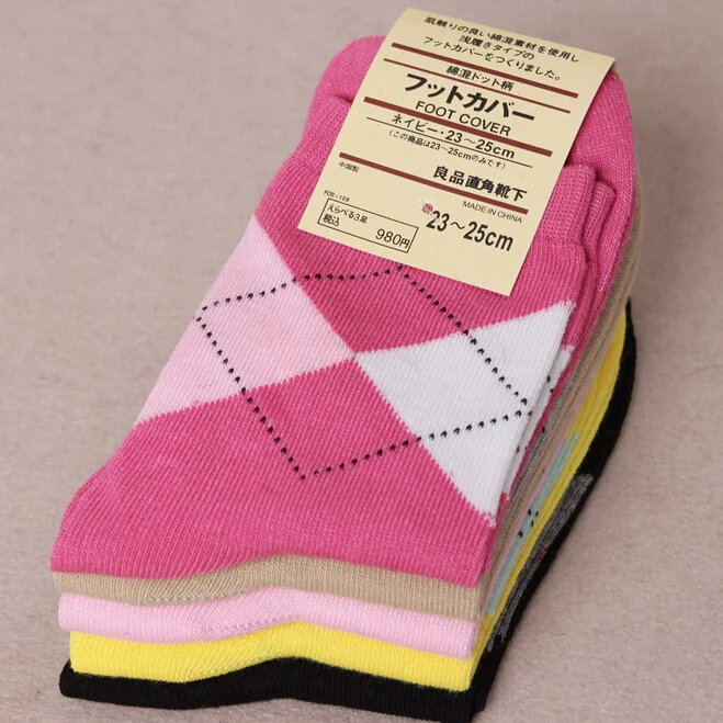 Женские короткие носки однотонные хлопковые с ромбами размеры 34-43