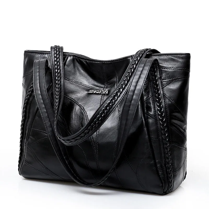 Black Bag Сумки с верхней ручкой, роскошные сумки, женские сумки, дизайнерские модные сумки для женщин, большая кожаная сумка, женская сумка-хобо, сумка на плечо - Цвет: Black Bag
