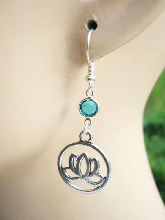 Серьги с камнем лотоса серьги в виде буддийские ювелирные украшения из инду