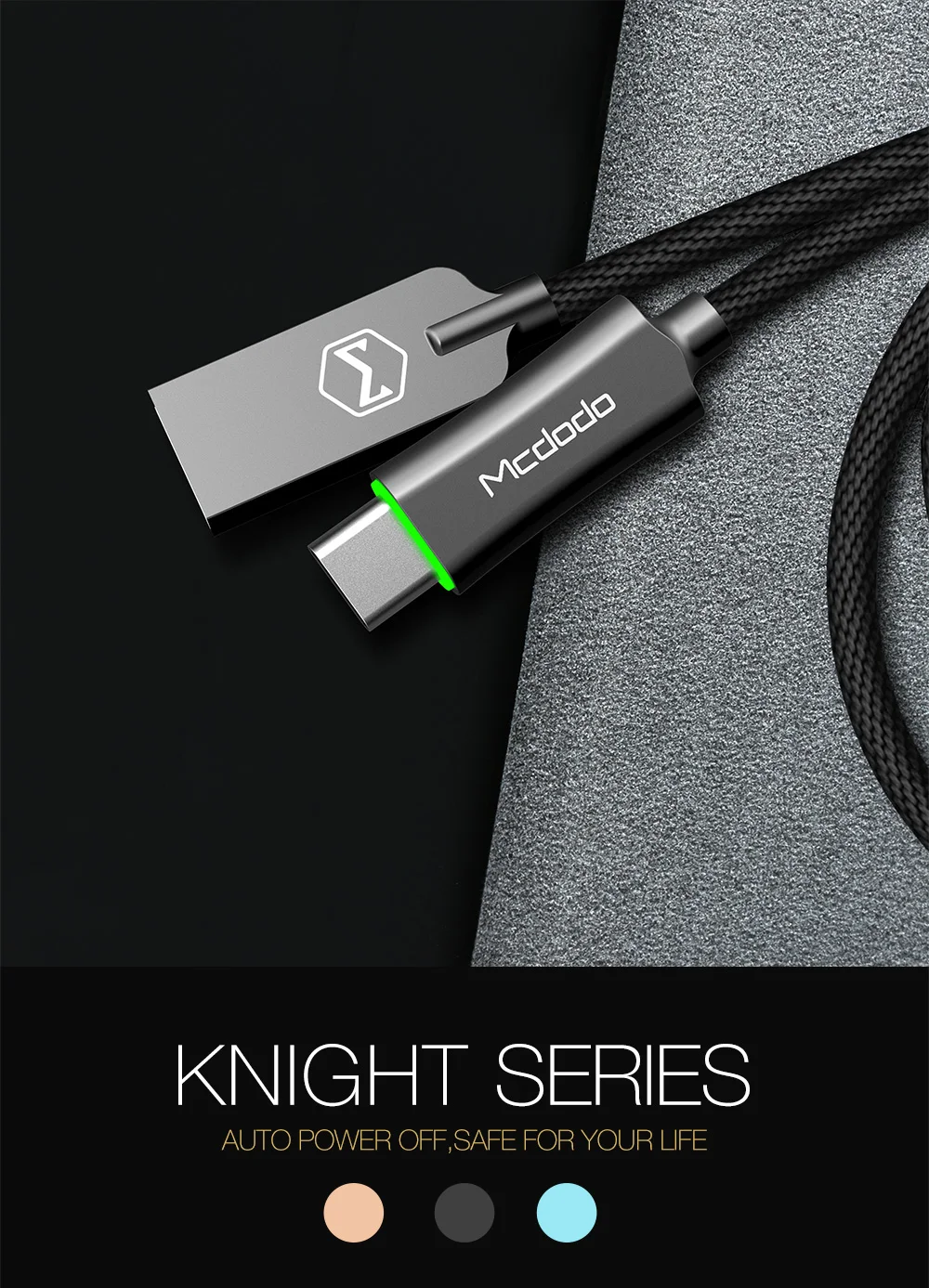 Mcdodo кабель usb type C QC3.0 кабель для быстрой зарядки для huawei Xiaomi samsung S10 9 автоматическое отключение зарядного устройства usb-кабель type C