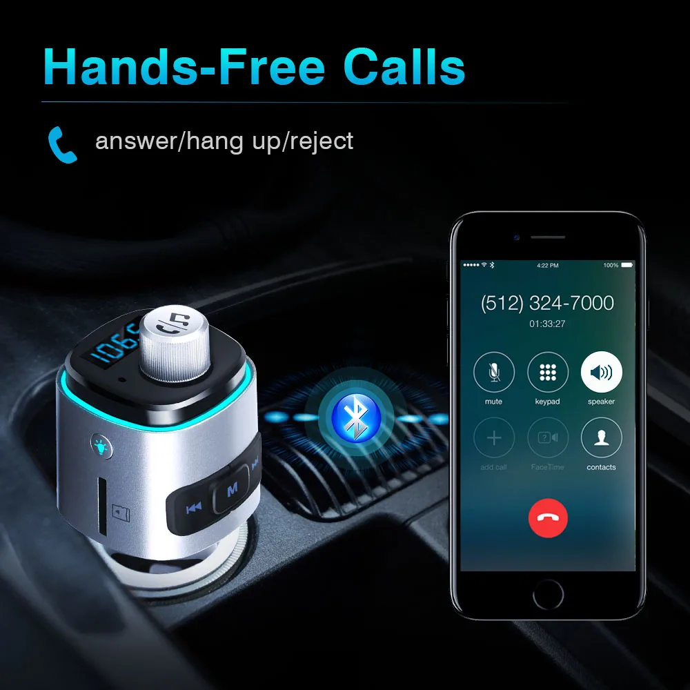 JINSERTA QC 3 0 USB быстрое зарядное устройство Bluetooth Автомобильный fm передатчик