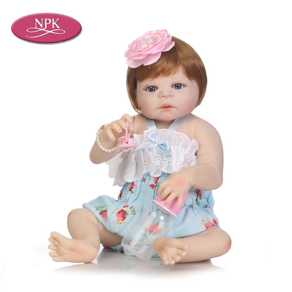 NPK 57 см кукла Bebe Reborn полностью силиконовая Baby Реалистичная Boneca Menina Игрушки для