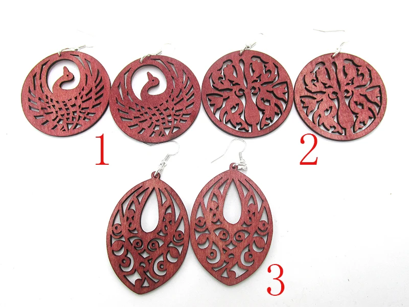 5 парт/лот 2017 деревянные серьги с лазерной резкой павлина|wooden earrings|peacock earringslaser cut