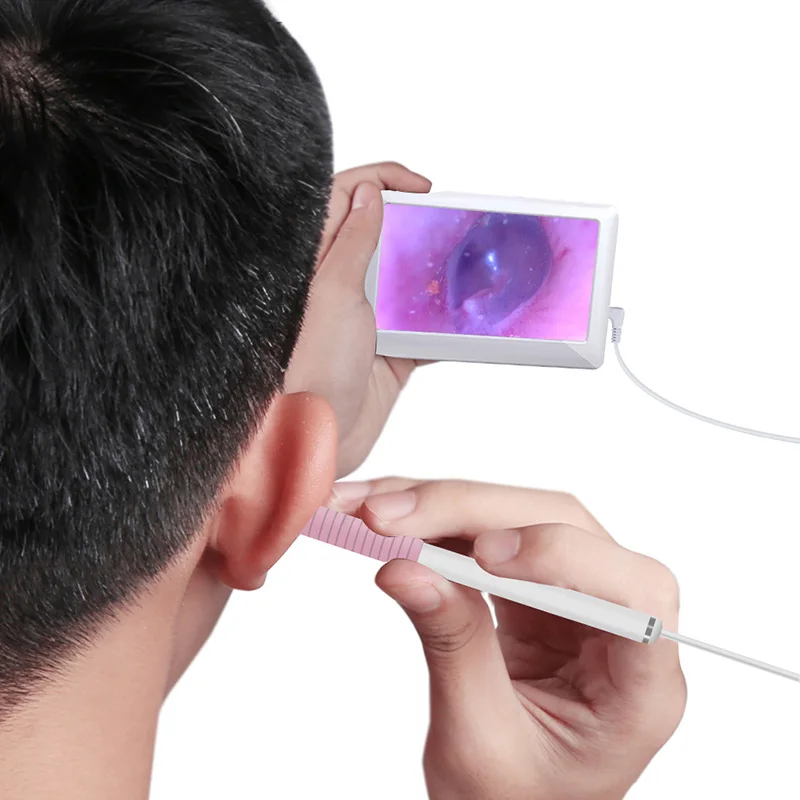 5.5mm Lens Ear Cleaning Endoscope 4.3 Inch HD Display Screen Visual Spoon Visible Tool with 6 LEDs | Красота и здоровье
